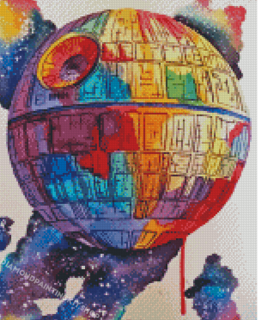 Colorful Death Star Space Diamond Painting