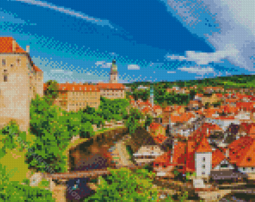 Czech Republic Cesky Krumlov City Diamond Painting