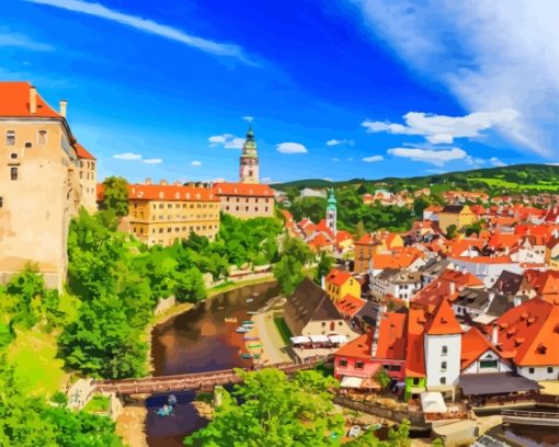 Czech Republic Cesky Krumlov City Diamond Painting