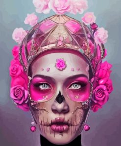 Floral Skull Lady Diamond Painting