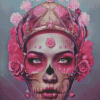 Floral Skull Lady Diamond Painting