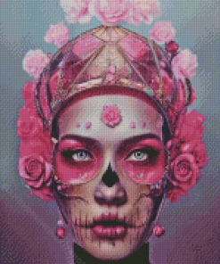 Floral Skull Lady Diamond Painting