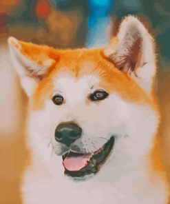 Hachiko Akita Dog Diamond Painting