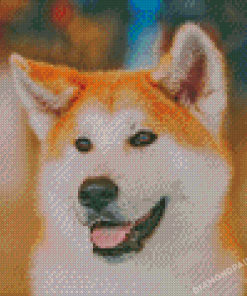 Hachiko Akita Dog Diamond Painting