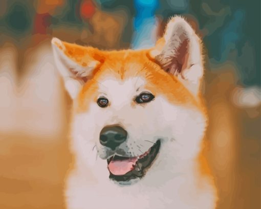 Hachiko Akita Dog Diamond Painting