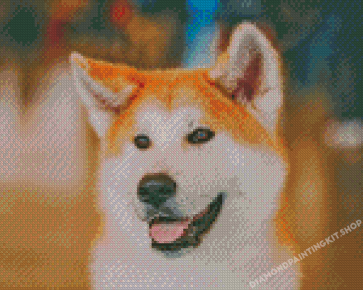 Hachiko Akita Dog Diamond Painting