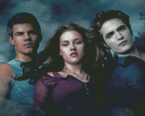 Jacob And Bella And Edward Twilight Diamond Painting