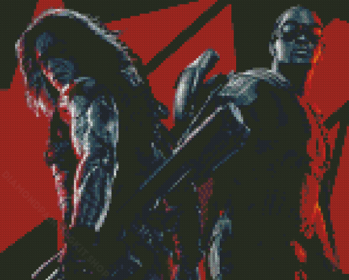 Monochrome The Falcon And The Winter Soldier Characters Diamond Painting