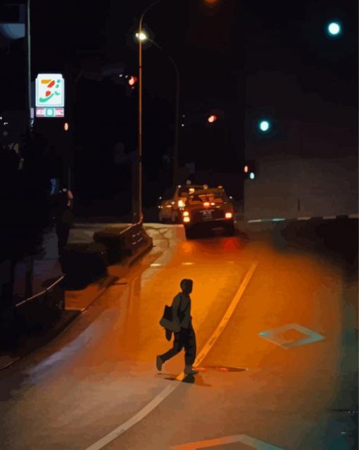 Night Walk Street Diamond Painting