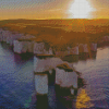 Old Harry Rocks At Sunset Diamond Painting