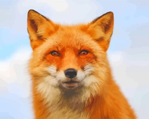 Orange Fox Face Animal Diamond Painting