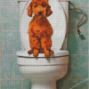 Puppy Dog On Toilet Diamond Painting