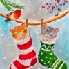 Snow Cats In Stockings Diamond Painting