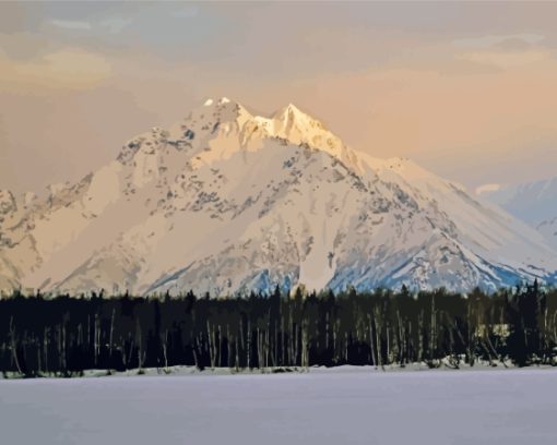 Snowy Pioneer Peak Alaska US Diamond Painting