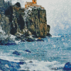 Split Rock Lighthouse In Snow Diamond Painting