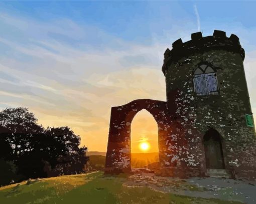 Sunrise Old John Tower Bradgate Park Diamond Painting