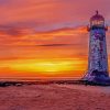 Sunset At Talacre Lighthouse Diamond Painting