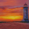 Sunset At Talacre Lighthouse Diamond Painting