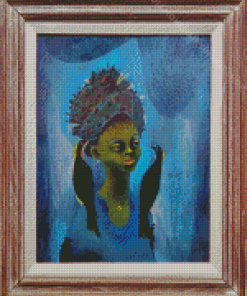 Surrealist Black Woman With Bird Diamond Painting