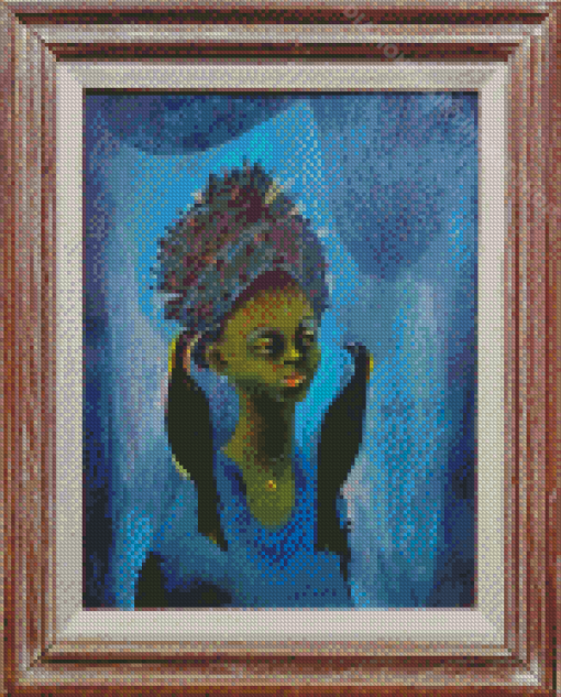 Surrealist Black Woman With Bird Diamond Painting