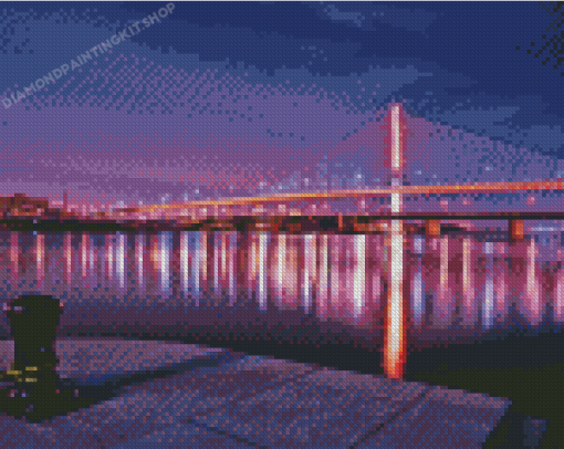 Toledo Ohio Glass City Skyway Bridge Diamond Painting