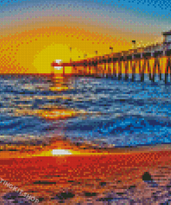 Venice Florida Pier At Sunset Diamond Painting