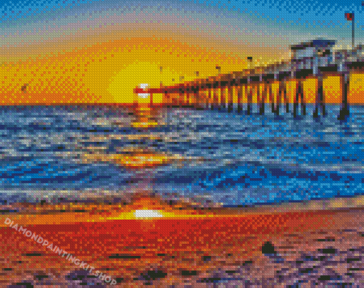 Venice Florida Pier At Sunset Diamond Painting