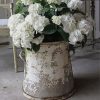 Vintage White Hydrangeas Pail Diamond Painting