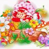 Vintage Strawberry Shortcake Picking Flowers Diamond Painting