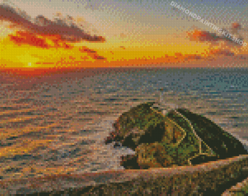 Wales South Stack Lighthouse Sunrise Diamond Painting