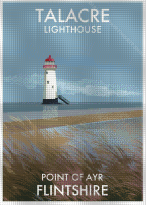 Wales Talacre Lighthouse Poster Diamond Painting