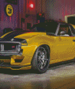 Yellow Javelin AMX Car Diamond Painting