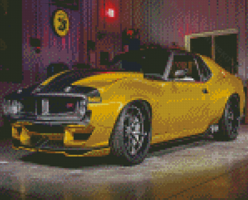 Yellow Javelin AMX Car Diamond Painting