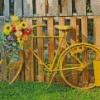 Yellow Bike And Flowers Diamond Painting