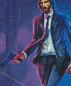 Aesthetic John Wick Dog Diamond Painting