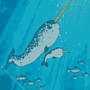 Aesthetic Narwhal Underwater Diamond Painting