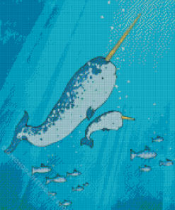 Aesthetic Narwhal Underwater Diamond Painting