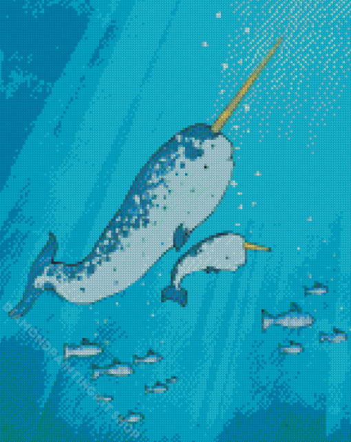 Aesthetic Narwhal Underwater Diamond Painting