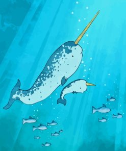 Aesthetic Narwhal Underwater Diamond Painting