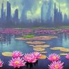 Aesthetic Pink River Lilies Diamond Painting