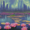 Aesthetic Pink River Lilies Diamond Painting