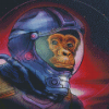 Space Astronaut Chimp Art Diamond Painting