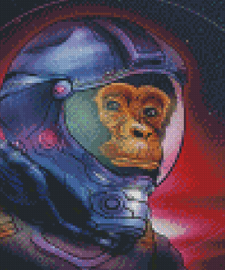 Space Astronaut Chimp Art Diamond Painting