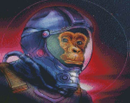 Space Astronaut Chimp Art Diamond Painting