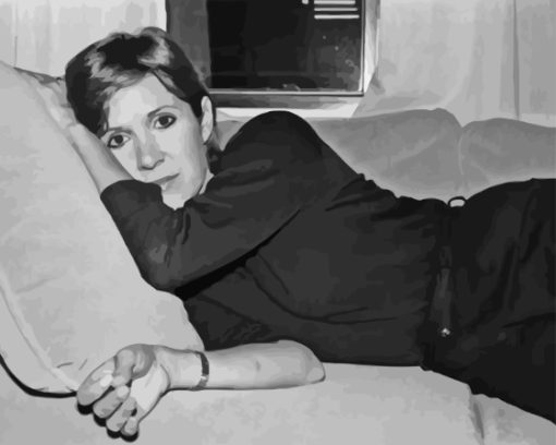 Black And White Carrie Fisher Diamond Painting