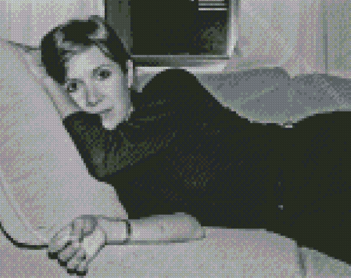 Black And White Carrie Fisher Diamond Painting