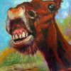 Brown Laughing Horse Diamond Painting