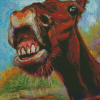 Brown Laughing Horse Diamond Painting