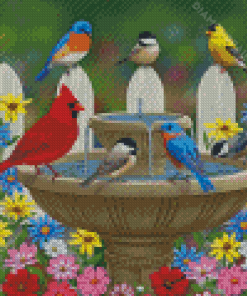 Colorful Birds And Gardens Diamond Painting