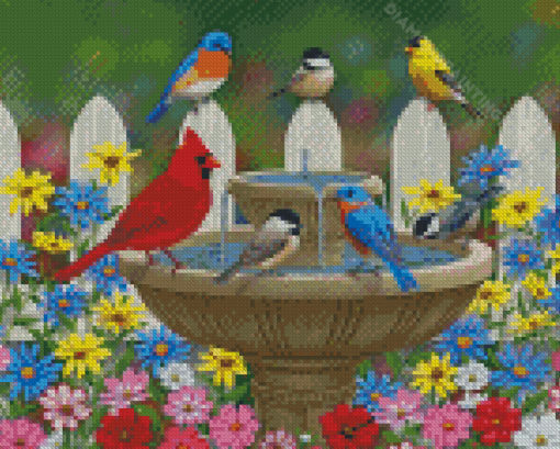 Colorful Birds And Gardens Diamond Painting